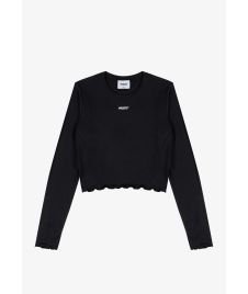 Slab longsleeve dopasowany damski czarny