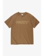 Big log t-shirt oversize bawełniany męski beżowy