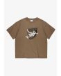Damage Target t-shirt boxy męski beżowy