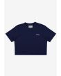 Heavyweight t-shirt bawełniany damski granatowy