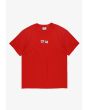 Crack Box Logo t-shirt regular męski bawełniany czerwony