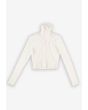 Turtleneck Ribbed longsleeve damski biały