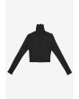 Turtleneck Ribbed longsleeve damski czarny