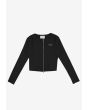 Zip Ribbed longsleeve rozpinany damski czarny