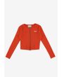 Zip Ribbed longsleeve rozpinany damski czerwony