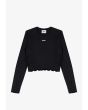 Slab longsleeve dopasowany damski czarny