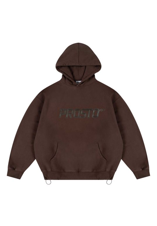 Volcanic Washed bluza z kapturem boxy męska brązowa
