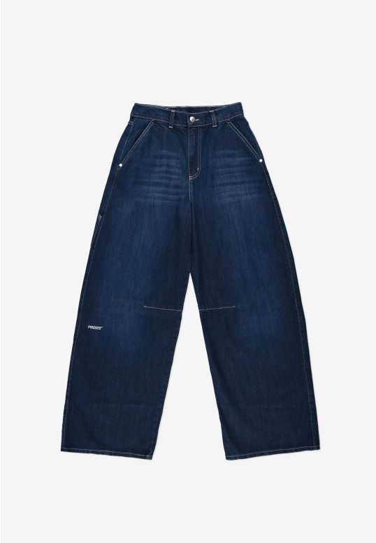 Dart Pants Work spodnie jeansy damskie granatowe