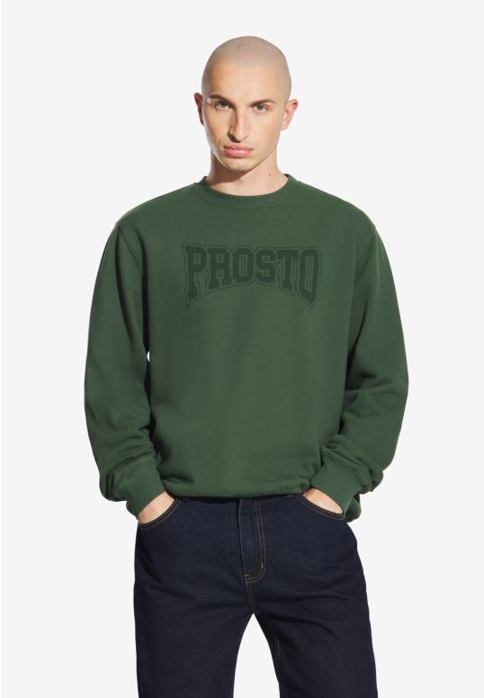 College bawełniana bluza męska khaki
