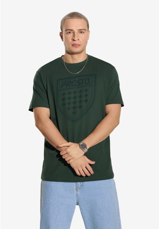 Shield t-shirt bawełniany khaki