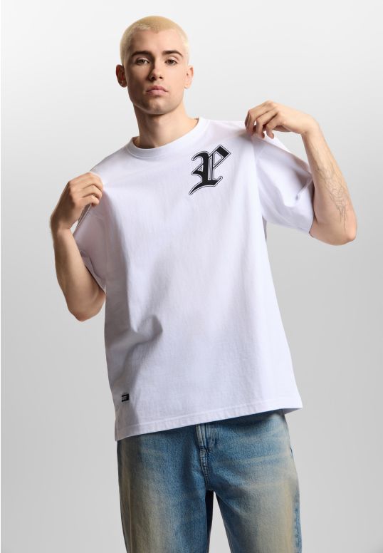 Harvard t-shirt oversize męski bawełniany biały