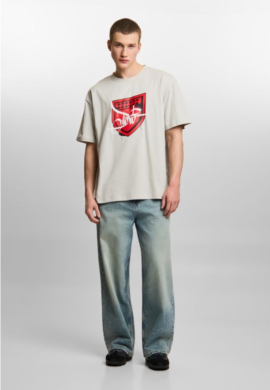 Damage Target t-shirt boxy męski szary