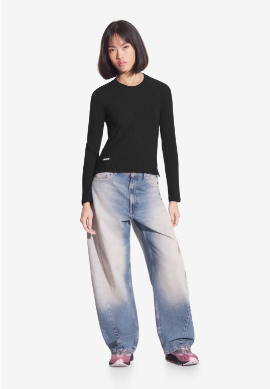 Bamboo longsleeve damski czarny