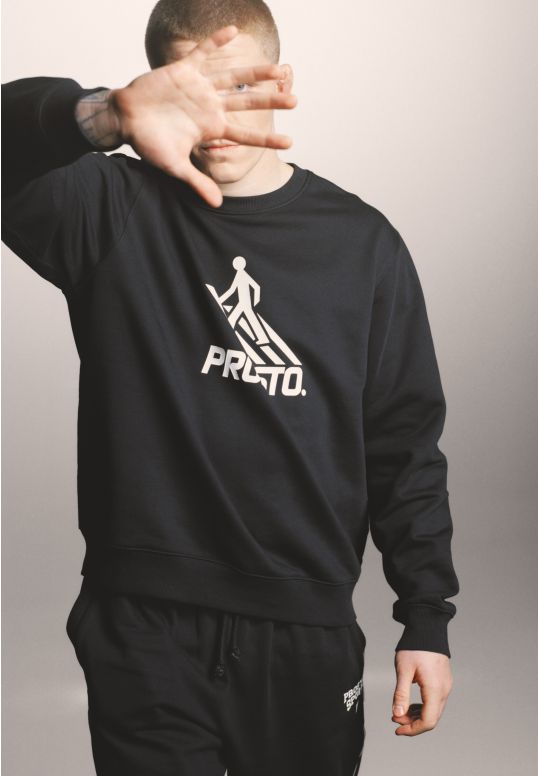 Crossing bluza bez kaptura regular bawełniana męska czarna