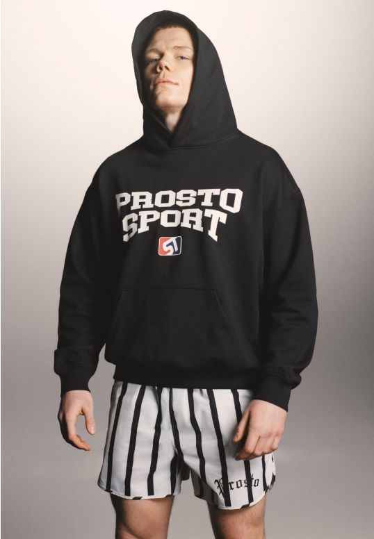 Lounge bluza z kapturem oversize bawełniana męska czarna