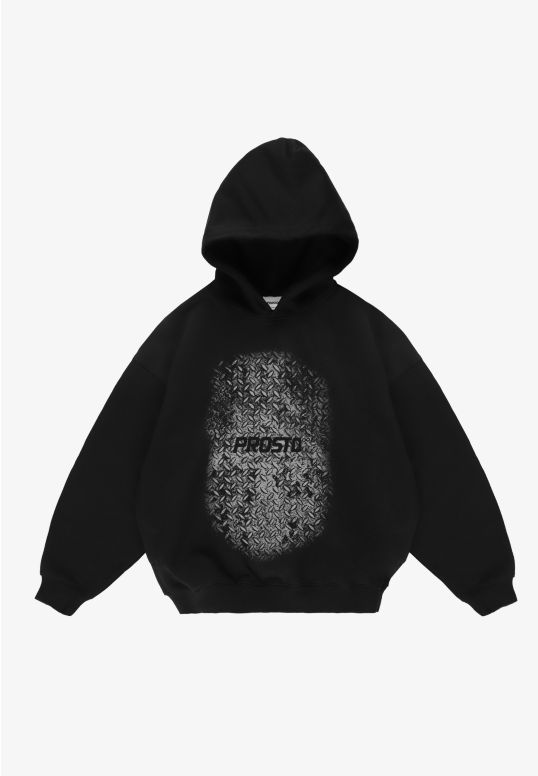 Grade bluza z kapturem oversize męska czarny