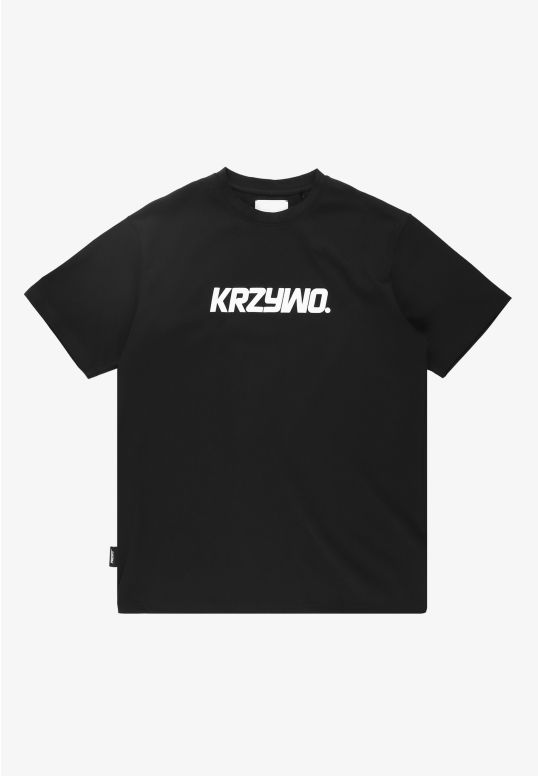 Krzywo t-shirt regular męski czarny