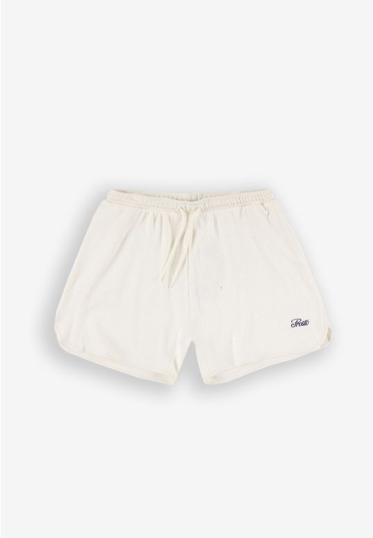 Waffle szorty męskie kremowe