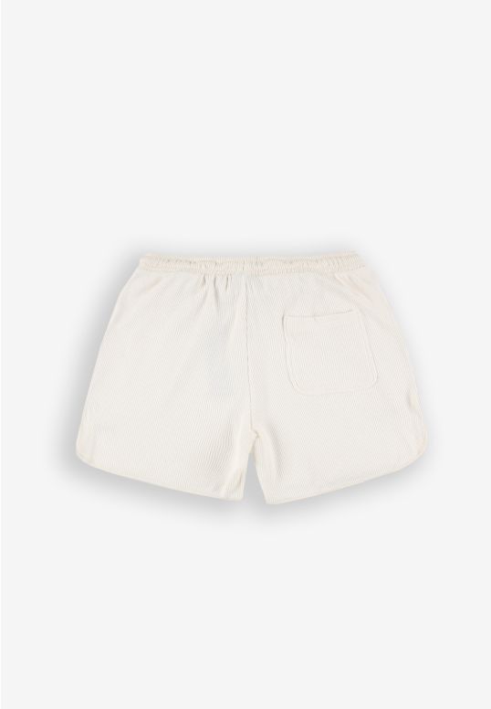 Waffle szorty męskie kremowe