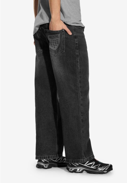 Shield jeansy baggy męskie szare