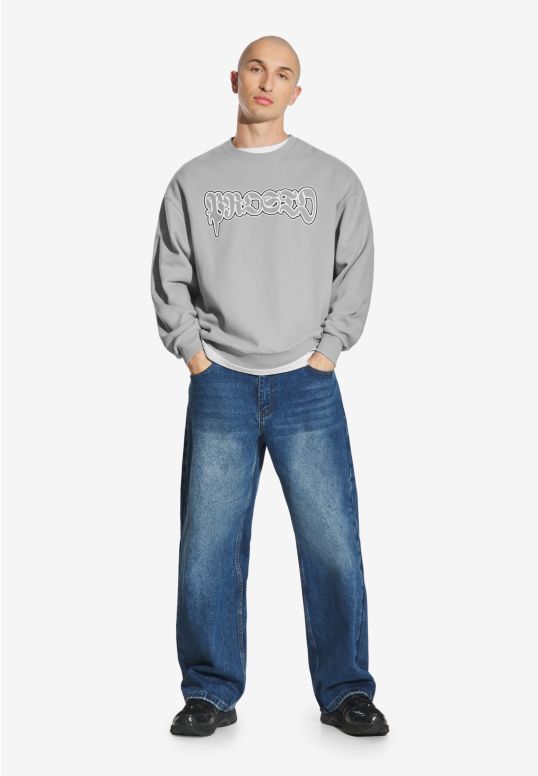 Graffiti bluza męska bawełniana szara