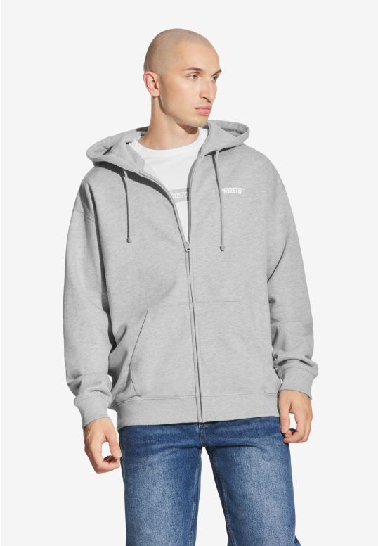 Logo bluza z kapturem męska szara