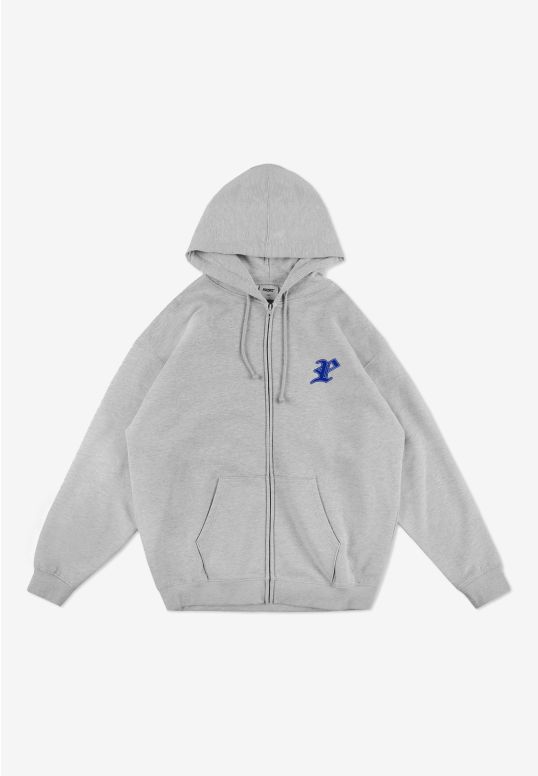 Gothic P bluza z kapturem męska szara