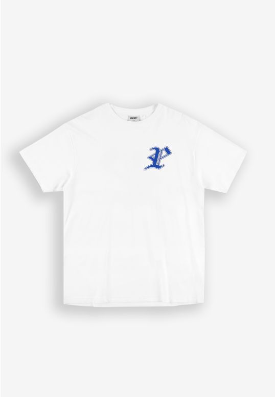 Gothic P t-shirt męski bawełniany biały