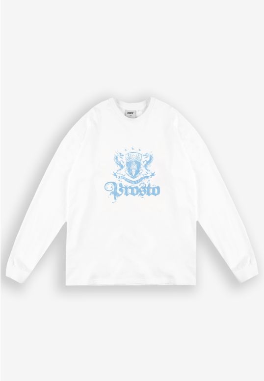 Crest longsleeve męski bawełniany biały