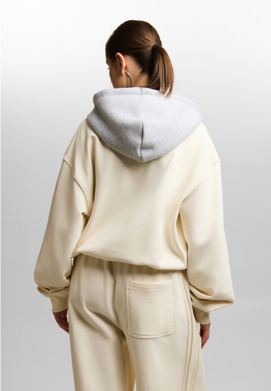 Balloon Washed bluza z kapturem baloon damska biała