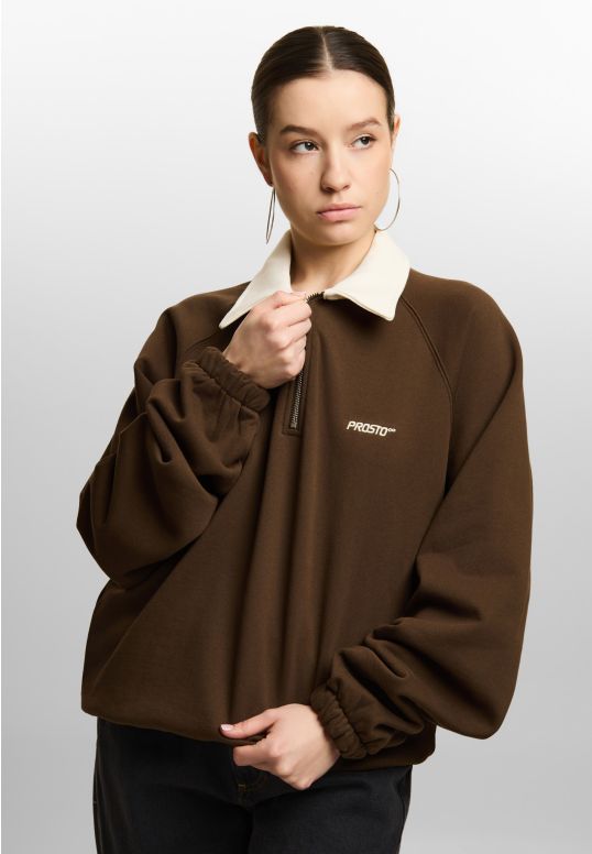 Coach bluza rozpinana cropped damska brązowa