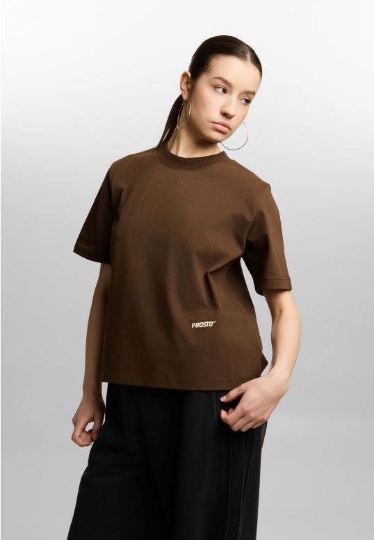 Boxing t-shirt boxy damski brązowy