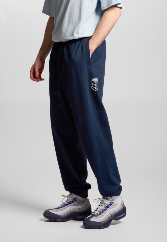 Shield Big spodnie dresowe oversize bawełniane granatowe