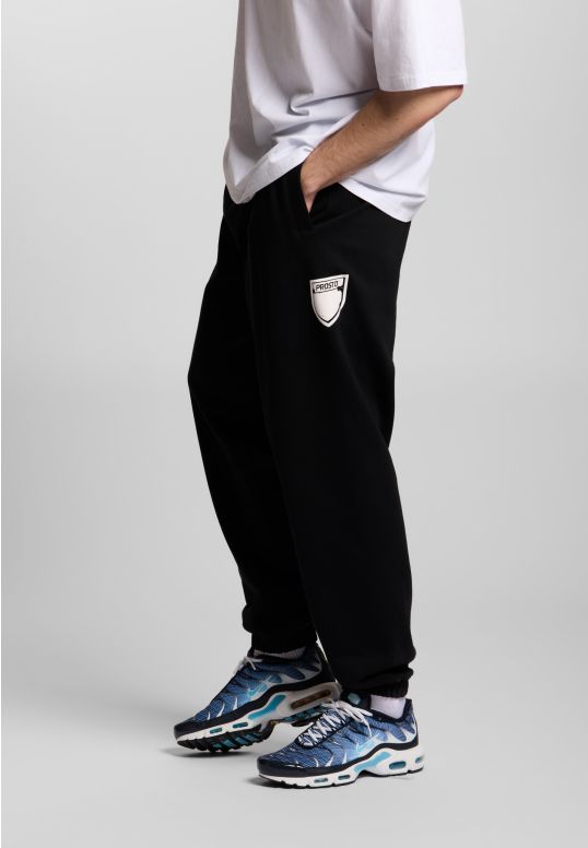 Shield Splash spodnie dresowe oversize męskie bawełniane czarne