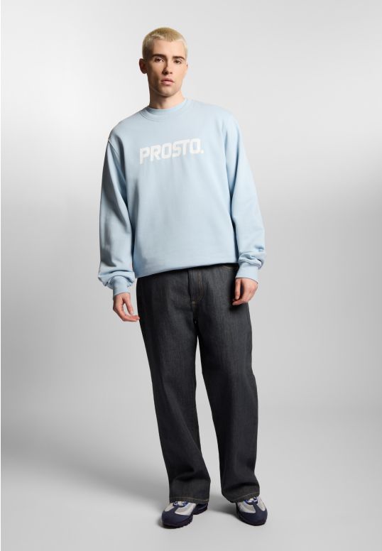 Old Logo bluza bez kaptura regular męska jasnoniebieska