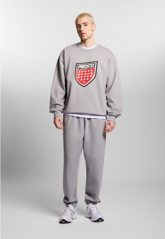 Shield Big bluza bez kaptura oversize męska szara