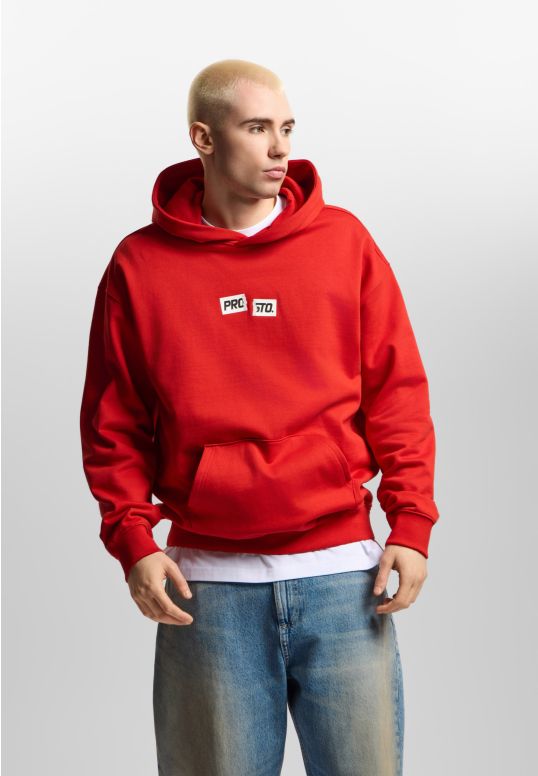 Crack Box bluza z kapturem regular męska czerwona