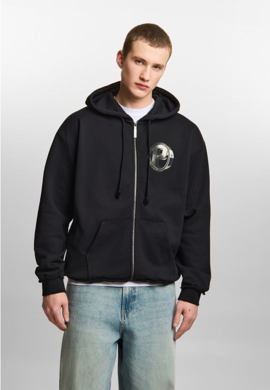 P Rim bluza rozpinana z kapturem regular męska czarna