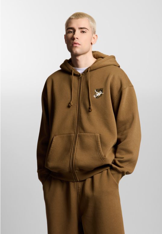 Damage Target bluza z kapturem regular męska beżowa