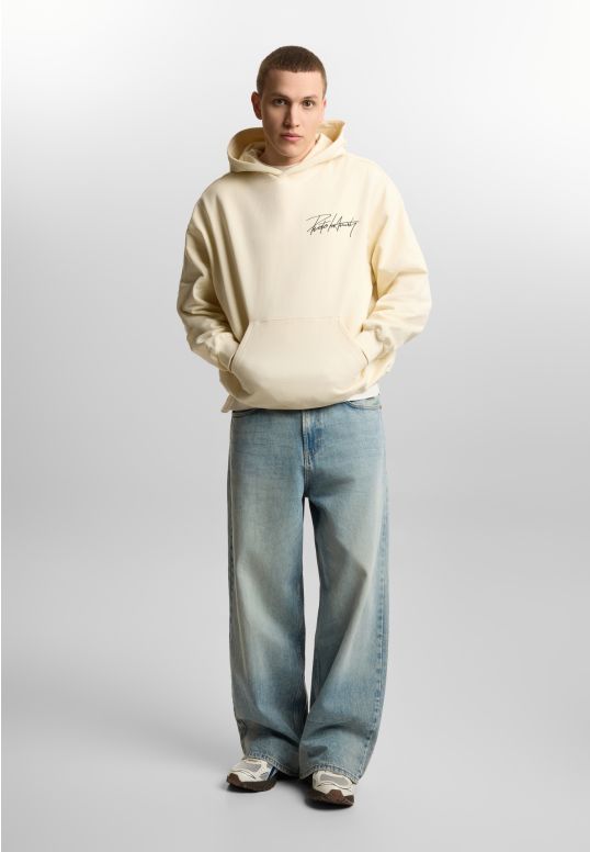 Club bluza z kapturem oversize męska biała