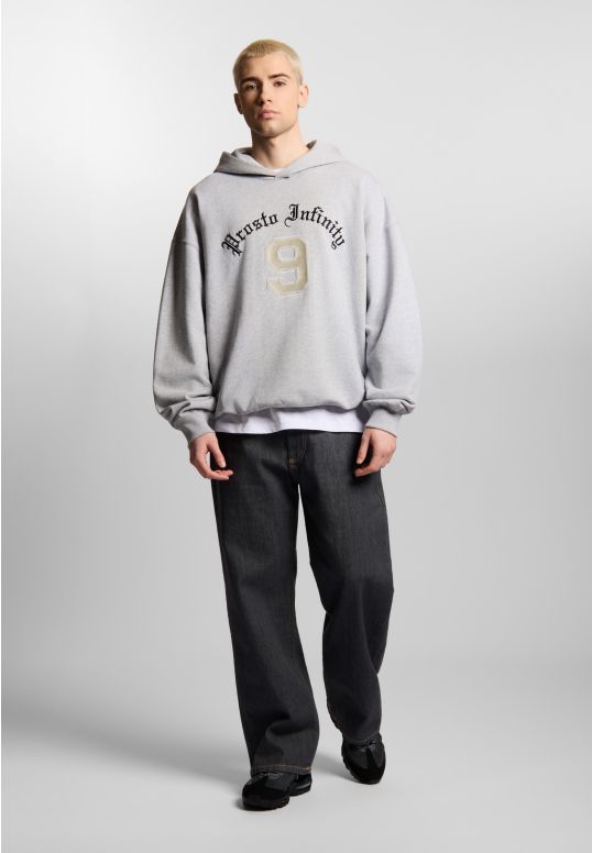 Nine bluza z kapturem oversize męska bawełniana szara