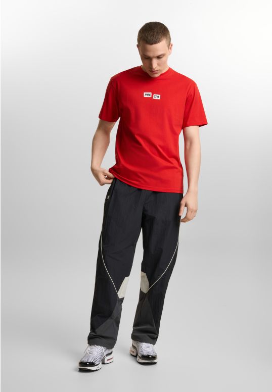 Crack Box Logo t-shirt regular męski bawełniany czerwony