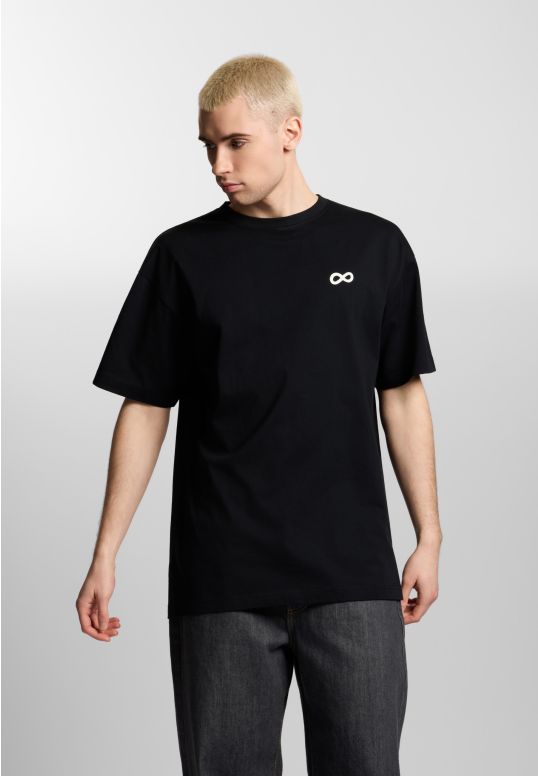 Big log Infinity t-shirt oversize męski bawełniany czarny