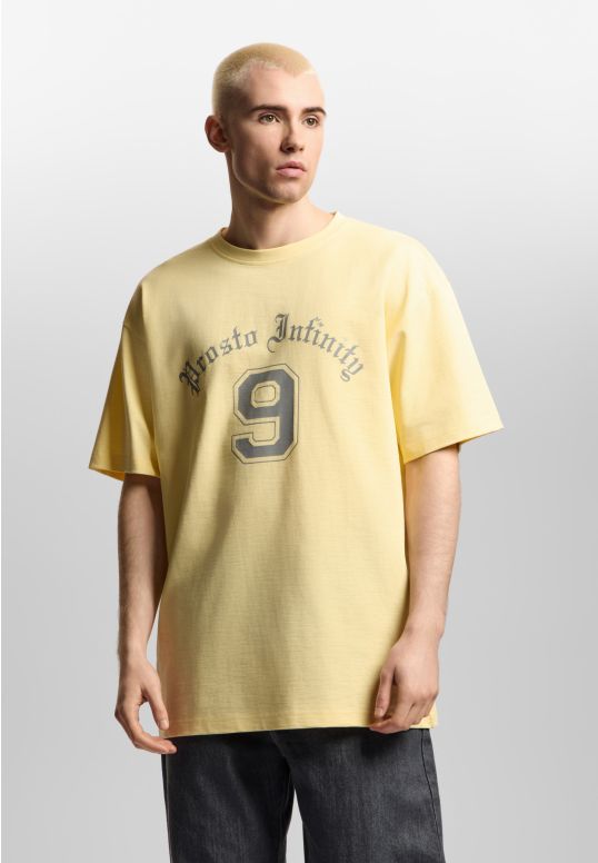 Nine t-shirt oversize bawełniany męski żółty