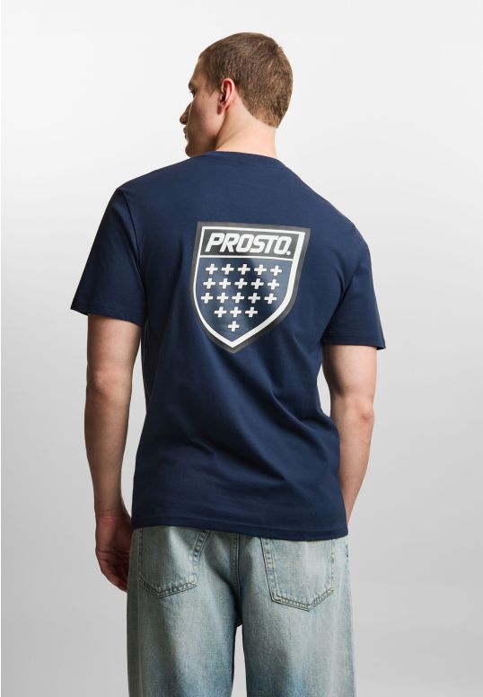 Shield Big t-shirt regular męski bawełniany granatowy