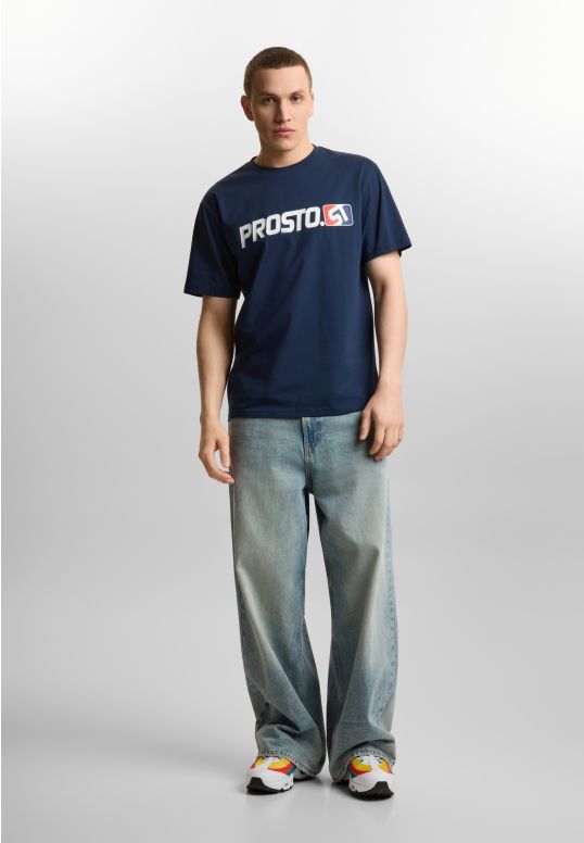 ST t-shirt regular bawełniany męski granatowy