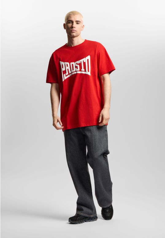 Ever t-shirt oversize męski bawełniany czerwony