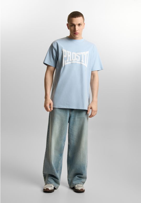 Ever t-shirt oversize męski bawełniany jasnoniebieski