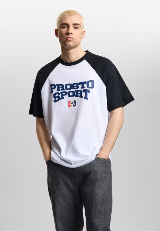 Harvard t-shirt oversize męski bawełniany biały