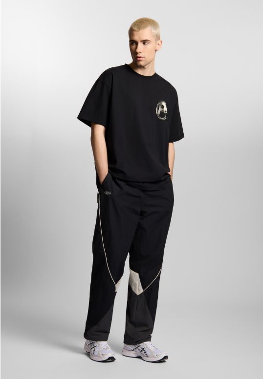 P Rim t-shirt oversize bawełniany męski czarny